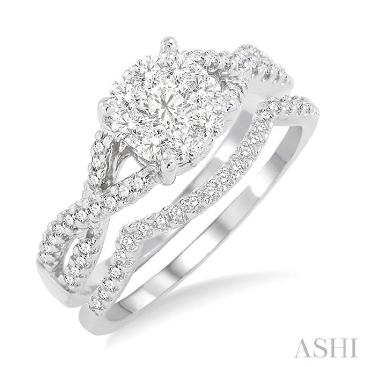 Round Shape Lovebright Diamond Wedding Set