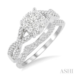 Round Shape Lovebright Diamond Wedding Set