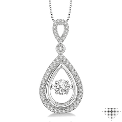 3/8 ctw Diamond Emotion Pendant in 14K White Gold with Chain