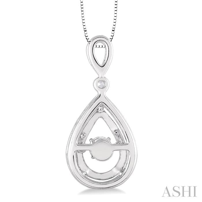 3/8 ctw Diamond Emotion Pendant in 14K White Gold with Chain
