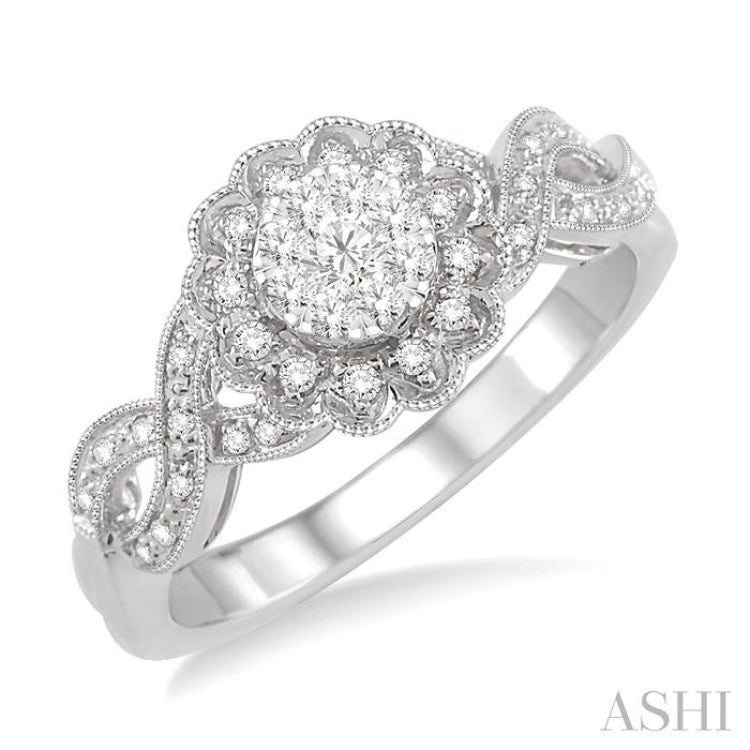 Round Shape Halo Lovebright Diamond Ring