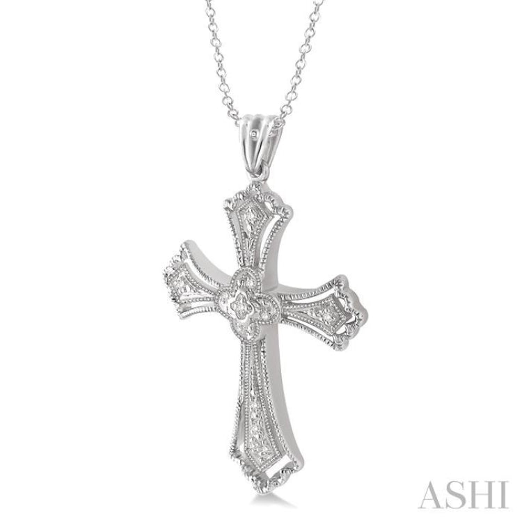 Silver Cross Diamond Pendant