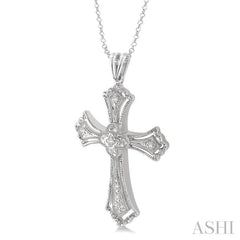 Silver Cross Diamond Pendant