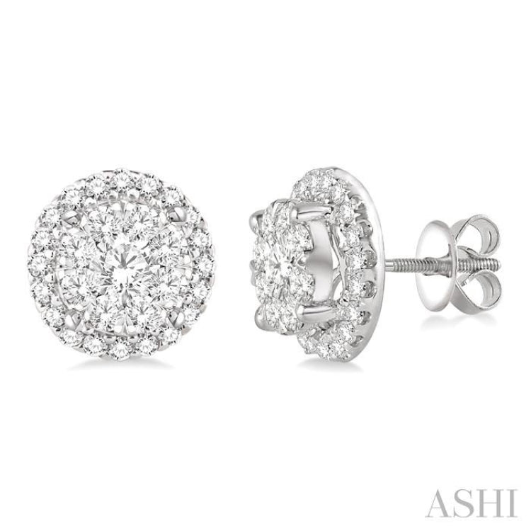 Round Shape Halo Lovebright Essential Diamond Earrings