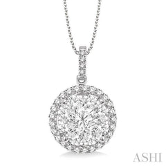 Round Shape Halo Lovebright Essential Diamond Pendant