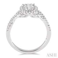 Oval Shape Halo Lovebright Diamond Engagement Ring