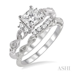 Princess Shape Diamond Wedding Set