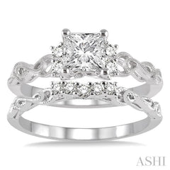 Princess Shape Diamond Wedding Set