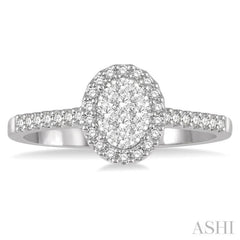 Oval Shape Halo Lovebright Essential Diamond Engagement Ring