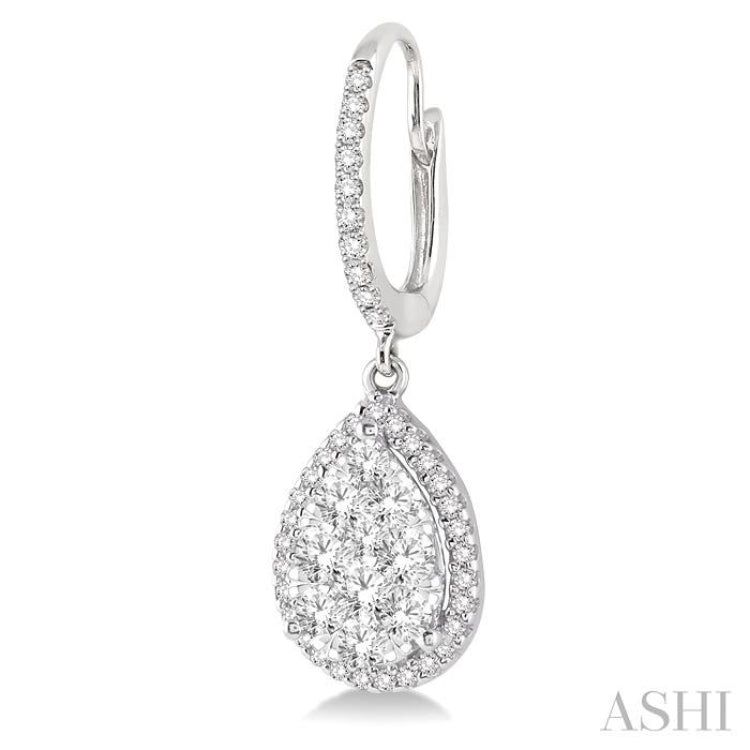 Pear Shape Halo Lovebright Essential Diamond Earrings