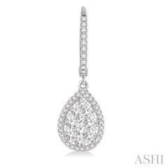 Pear Shape Halo Lovebright Essential Diamond Earrings