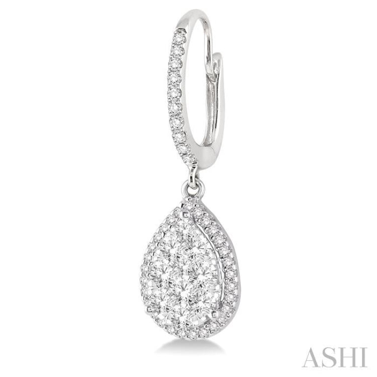 Pear Shape Halo Lovebright Essential Diamond Earrings