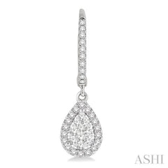 Pear Shape Halo Lovebright Essential Diamond Earrings