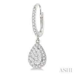 Pear Shape Halo Lovebright Essential Diamond Earrings