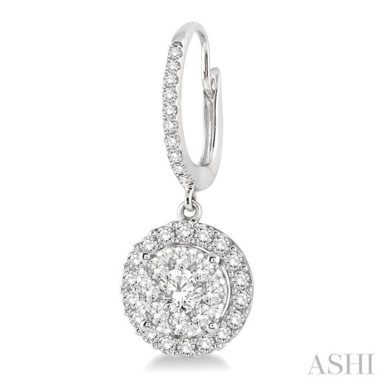 Round Shape Halo Lovebright Essential Diamond Earrings