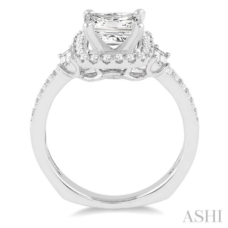 Princess Shape Halo Diamond Engagement Ring