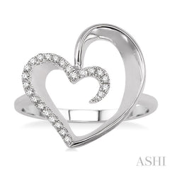 Silver Heart Shape Diamond Fashion Ring