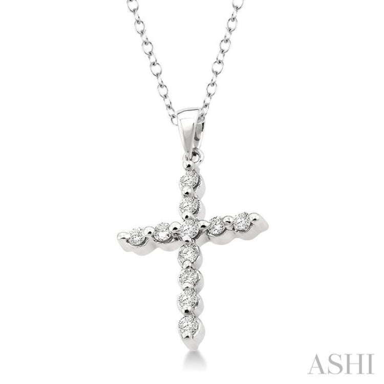 Silver Cross Diamond Pendant