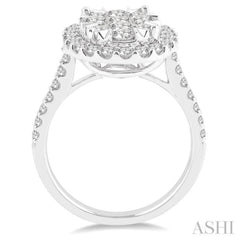 Oval Shape Halo Lovebright Essential Diamond Engagement Ring