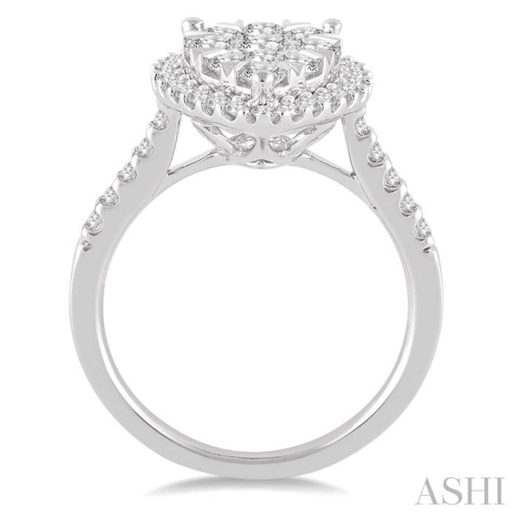 Pear Shape Halo Lovebright Essential Diamond Engagement Ring