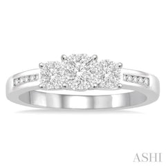 Round Shape Past Present & Future Lovebright Essential Diamond Ring