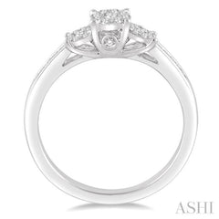 Round Shape Past Present & Future Lovebright Essential Diamond Ring