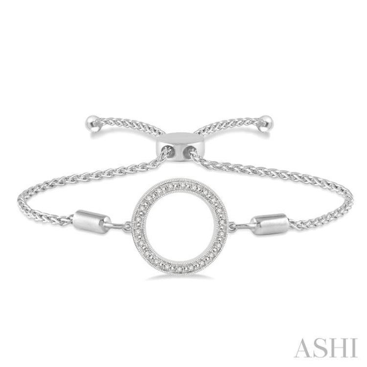 Silver Circle Diamond Lariat Bracelet