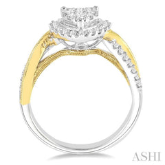 Pear Shape Halo Lovebright Diamond Ring