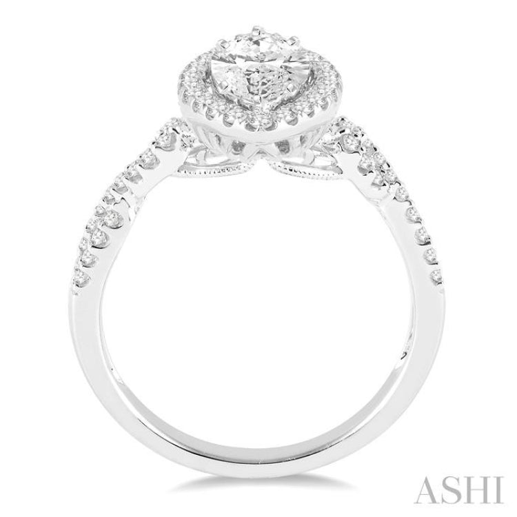 Marquise Shape Halo Diamond Engagement Ring