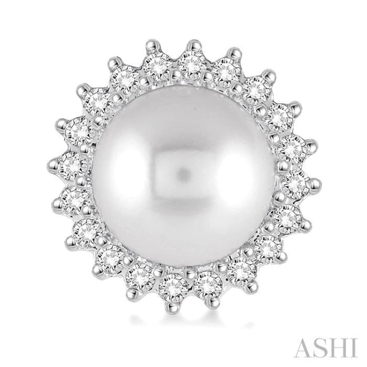 Pearl & Halo Diamond Earrings