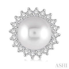 Pearl & Halo Diamond Earrings