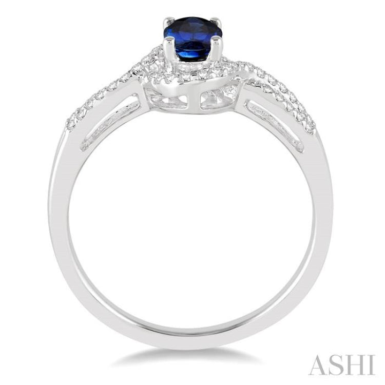 Oval Shape Gemstone & Diamond Ring