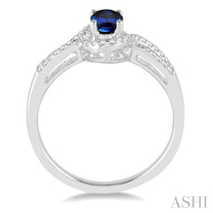 Oval Shape Gemstone & Diamond Ring