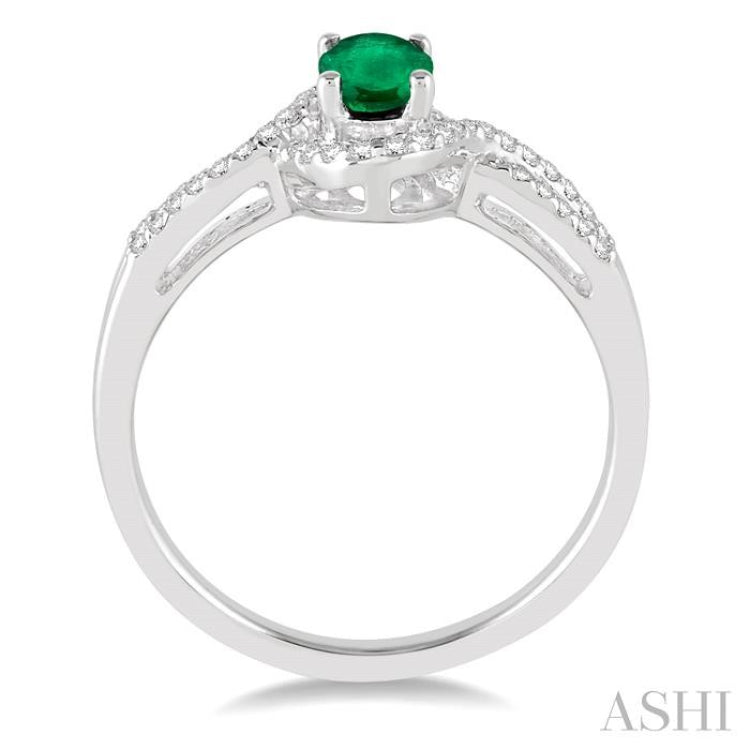 Oval Shape Gemstone & Diamond Ring