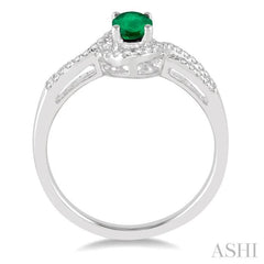 Oval Shape Gemstone & Diamond Ring