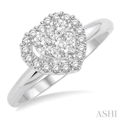 Heart Shape Halo Lovebright Essential Diamond Engagement Ring