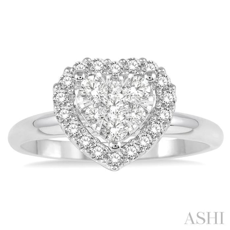 Heart Shape Halo Lovebright Essential Diamond Engagement Ring