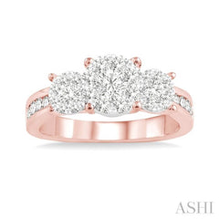 Round Shape Past Present & Future Lovebright Essential Diamond Ring