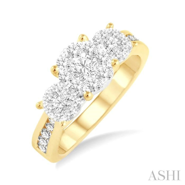 Round Shape Past Present & Future Lovebright Essential Diamond Ring