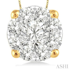 Round Shape Lovebright Essential Diamond Solitaire Pendant