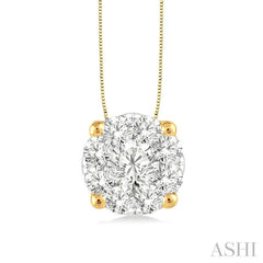 Round Shape Lovebright Essential Diamond Solitaire Pendant