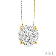 Round Shape Lovebright Essential Diamond Solitaire Pendant