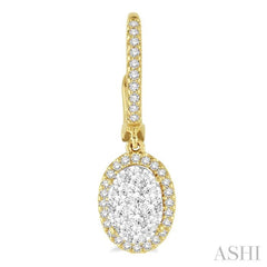 Oval Shape Halo Lovebright Essential Diamond Earrings