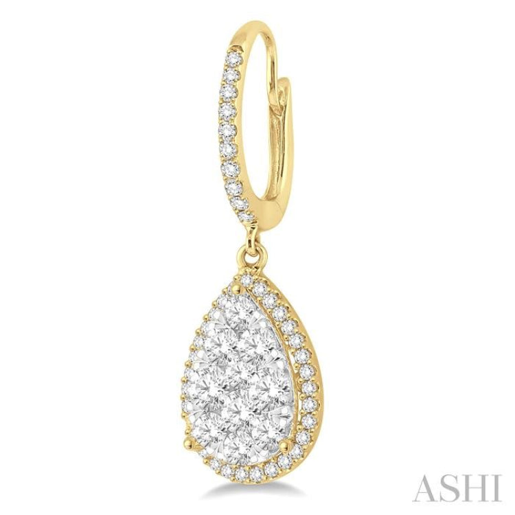 Pear Shape Halo Lovebright Essential Diamond Earrings