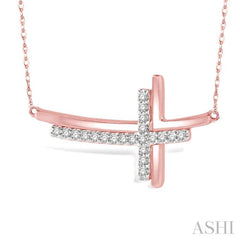 Sideway Cross Diamond Pendant