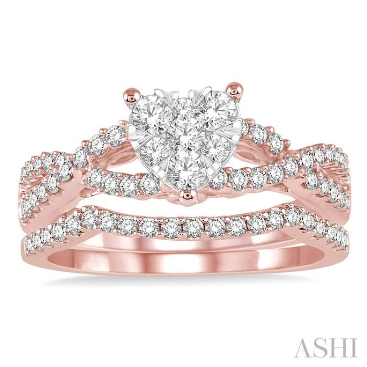 Heart Shape Lovebright Diamond Wedding Set