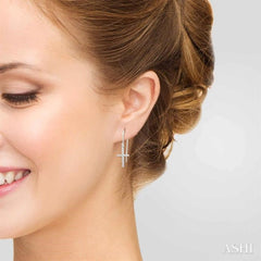 Cross Petite Diamond Fashion Earrings