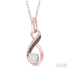 Round Shape Lovebright Champagne Diamond Infinity Pendant