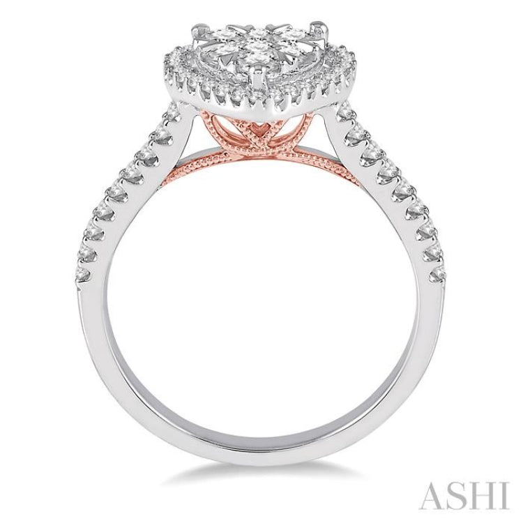 Heart Shape Halo Lovebright Essential Diamond Engagement Ring