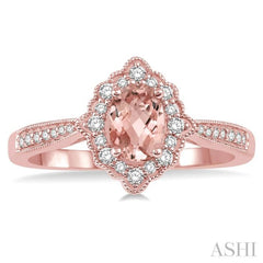 Oval Shape Gemstone & Halo Diamond Ring